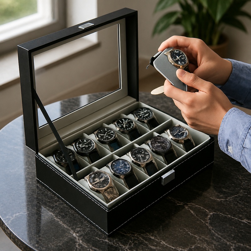 Jewelry Box That Holds Watches - PU Leather Jewelry and Watch Organizer