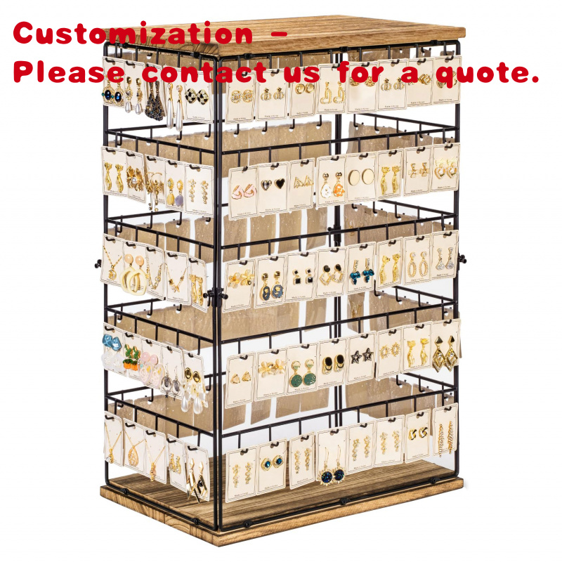 Jewelry And Watches Store - custom.Shelf Rack Wood Metal Jewelry Peg