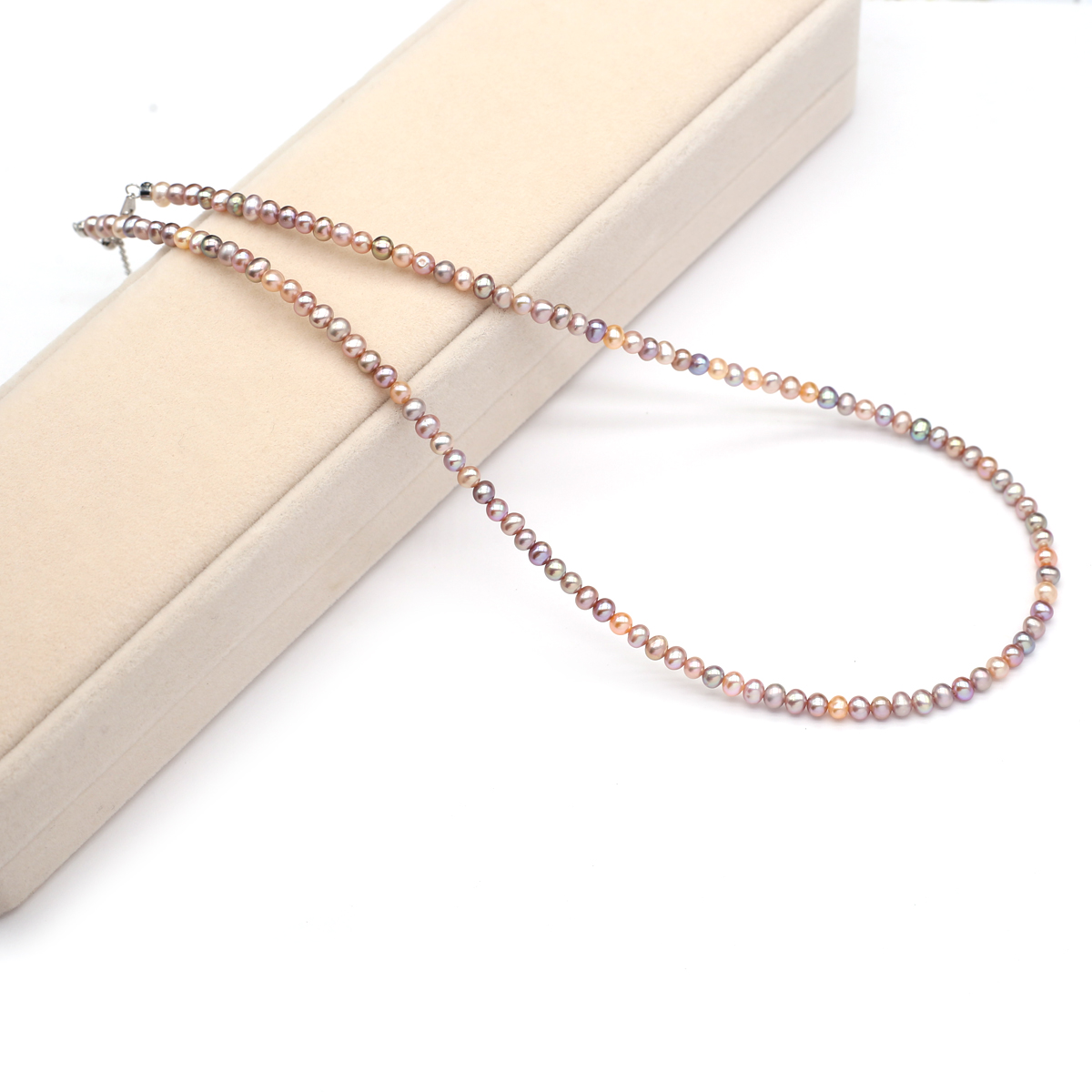 The Jewelry & Watches - Real Natural Freshwater Pearl Necklace 3-4mm