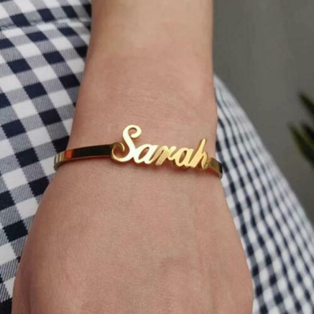 Cuff Bangle Bracelet - Personalized Custom Name Cuff Bracelets Bangles