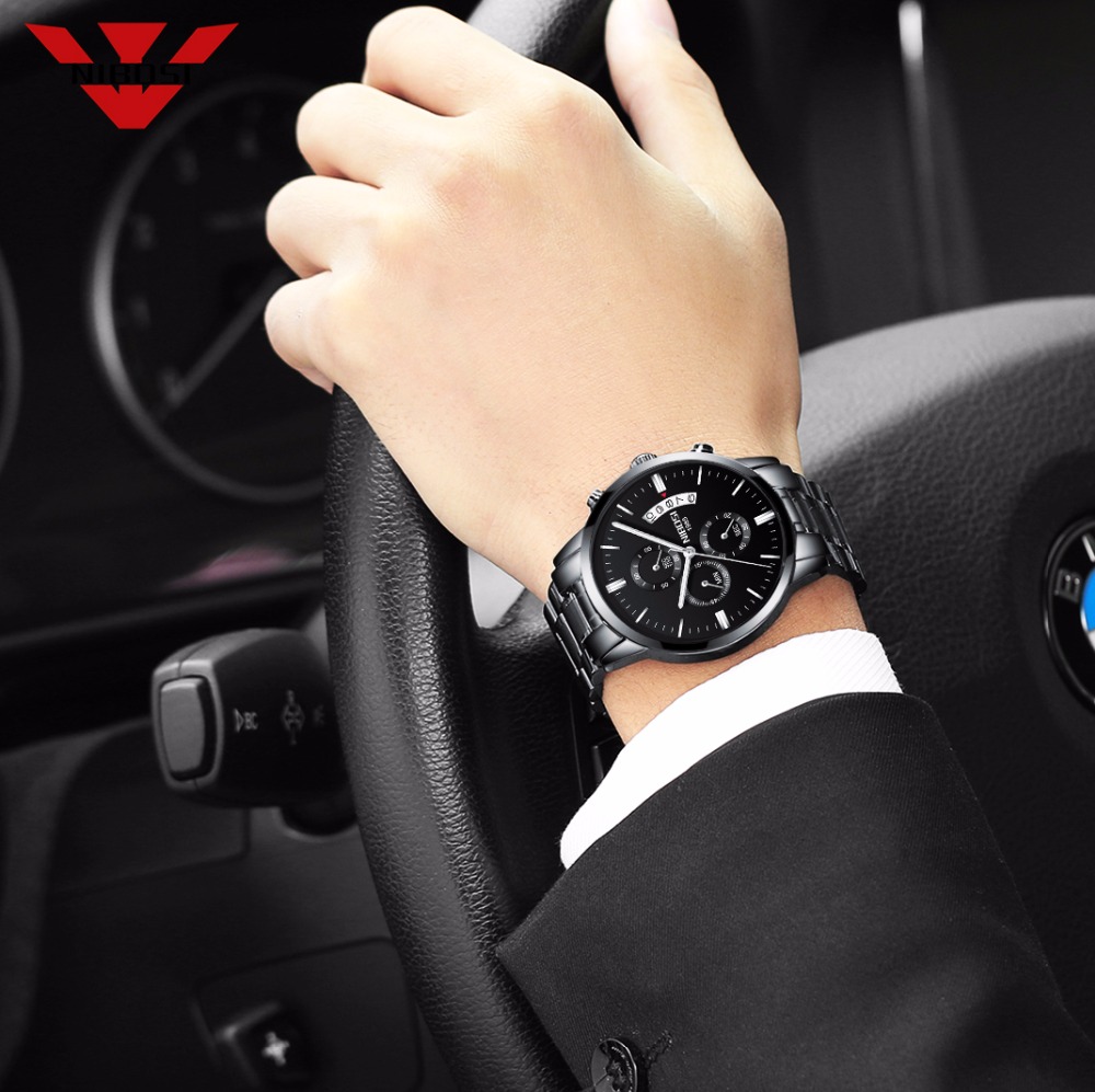 NIBOSI Stainless Steel Black Q - Jewelry Inspired Watches 评论和价格