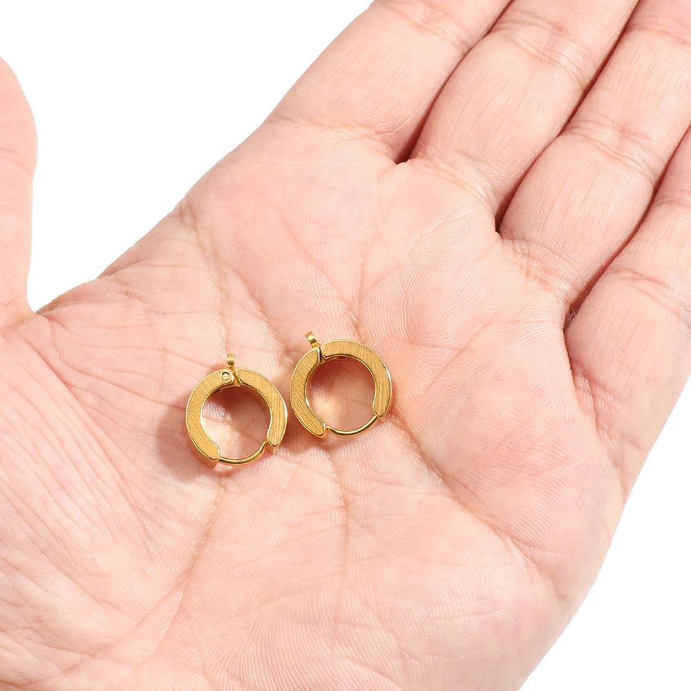 10Pcs Stainless Steel Fashion  - Hoop Earrings 评论和价格