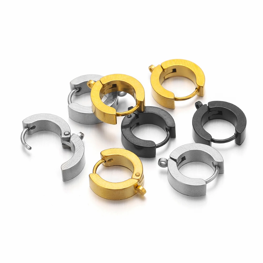 10Pcs Stainless Steel Fashion  - Hoop Earrings 评论和价格