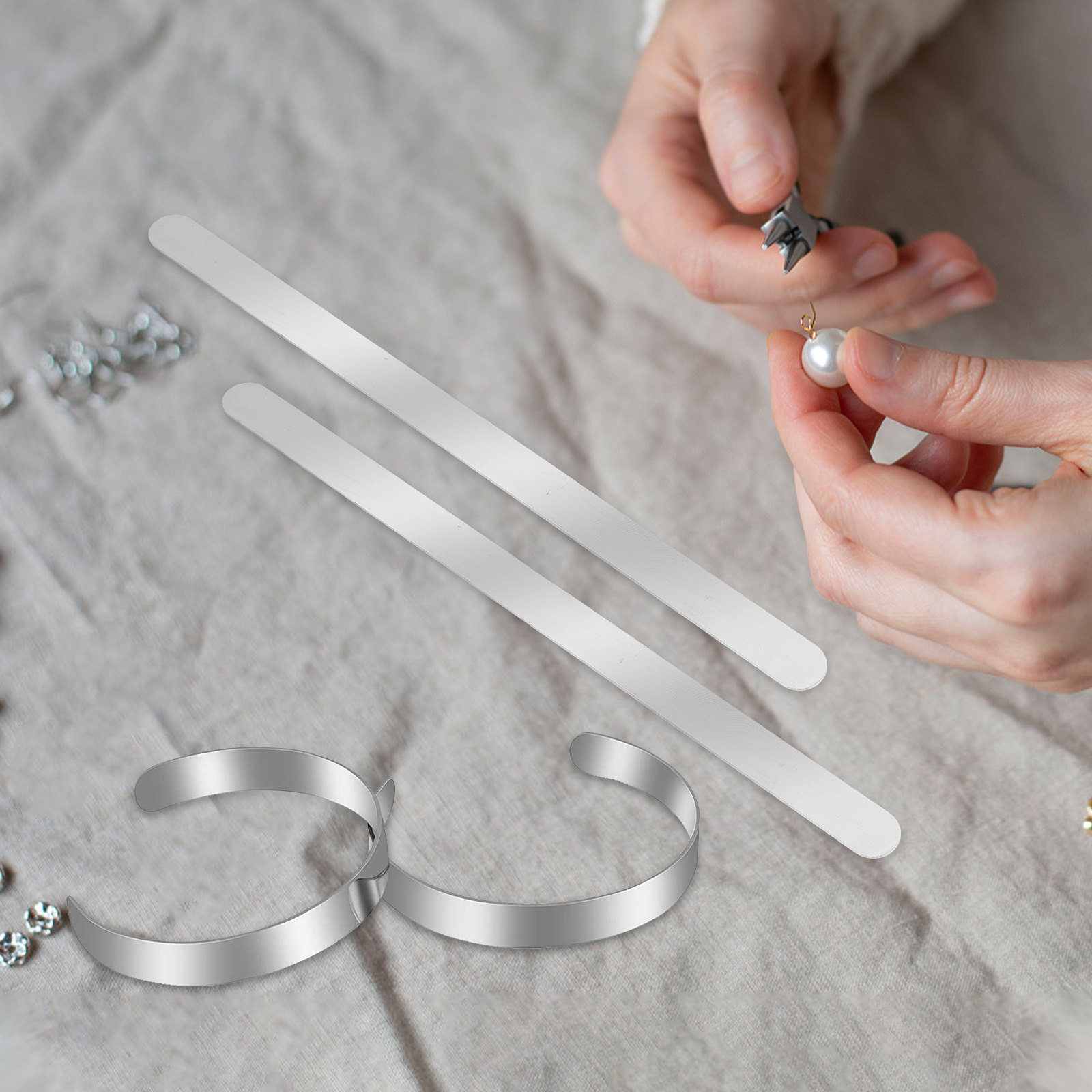 18Pcs Stainless Steel Blank Br - Cuff Bangle Bracelet 评论和价格