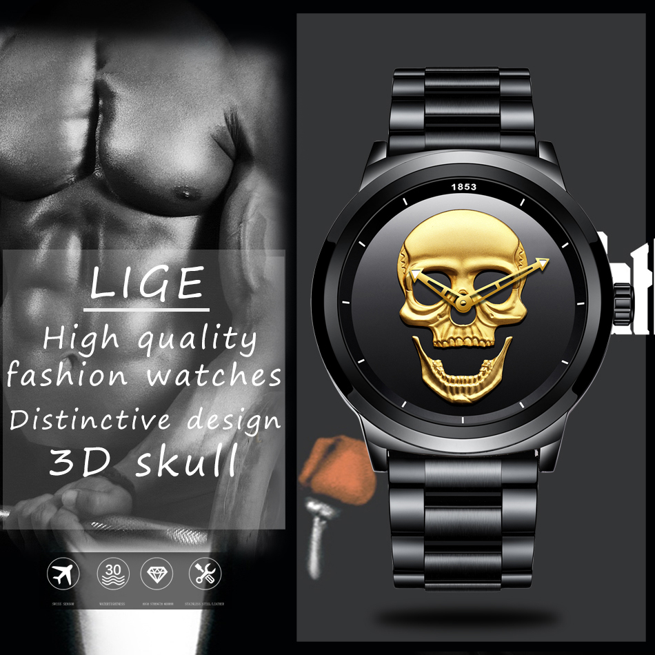 LIGE Sport Mens Watches Top Br - Jewelry Inspired Watches 评论和价格