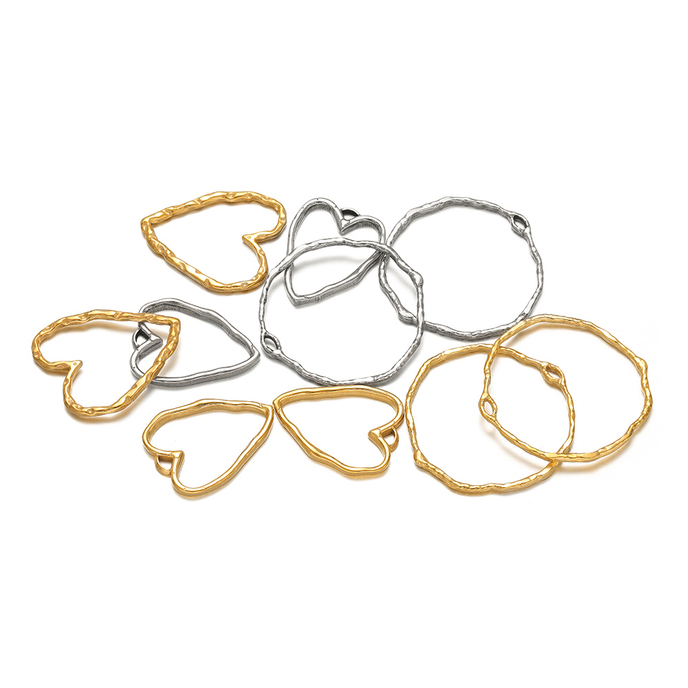 5pcs Heart Round Charms Stainl - Hoop Earrings 评论和价格