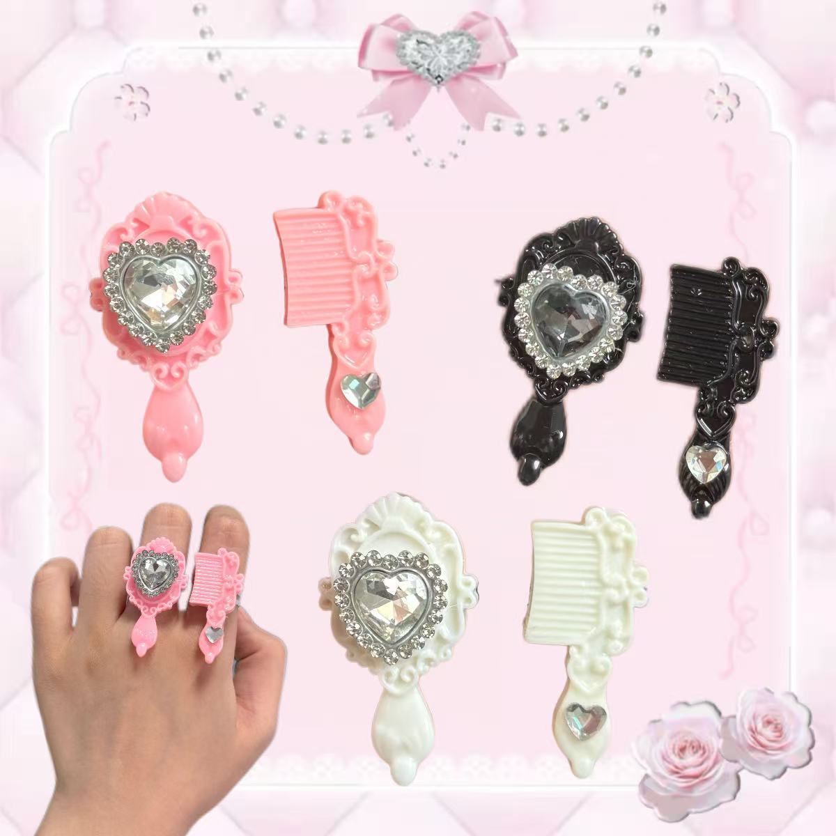 Y2K Cute Mirror Comb Shape Rin - Jewelry & Watches Sp Zo O 评论和价格