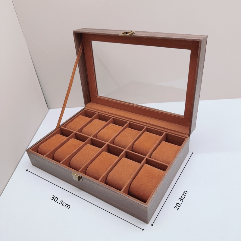 Wood Watch Box 6/10/12 Grids W - Jewelry Box That Holds Watches 评论和价格