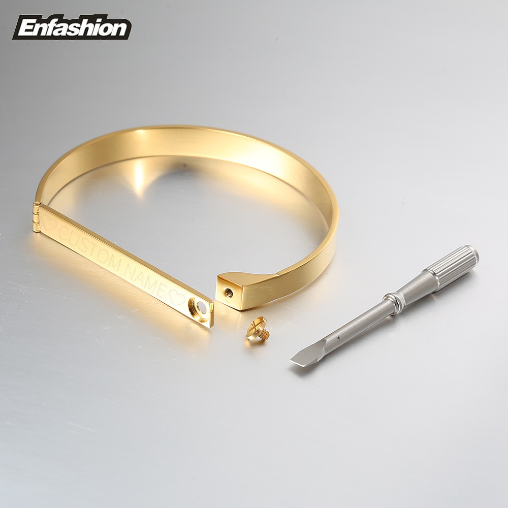Enfashion Personalized Engrave - Cuff Bangle Bracelet 评论和价格