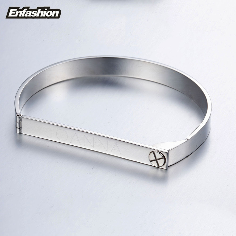 Enfashion Personalized Engrave - Cuff Bangle Bracelet 评论和价格