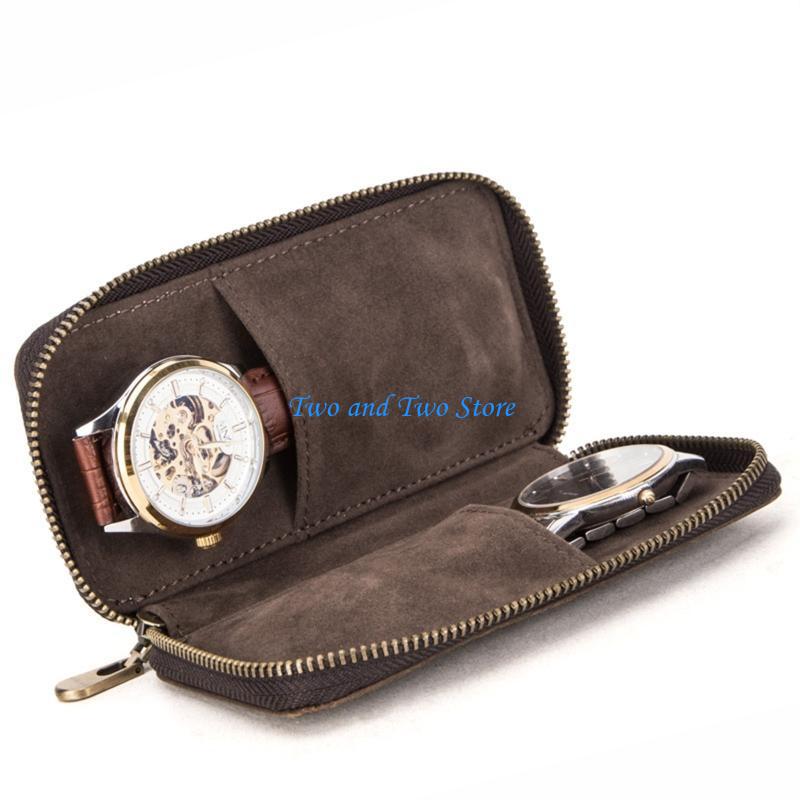 HX6F Rustic Leather 2-Slot Wat - Jewelry Box That Holds Watches 评论和价格
