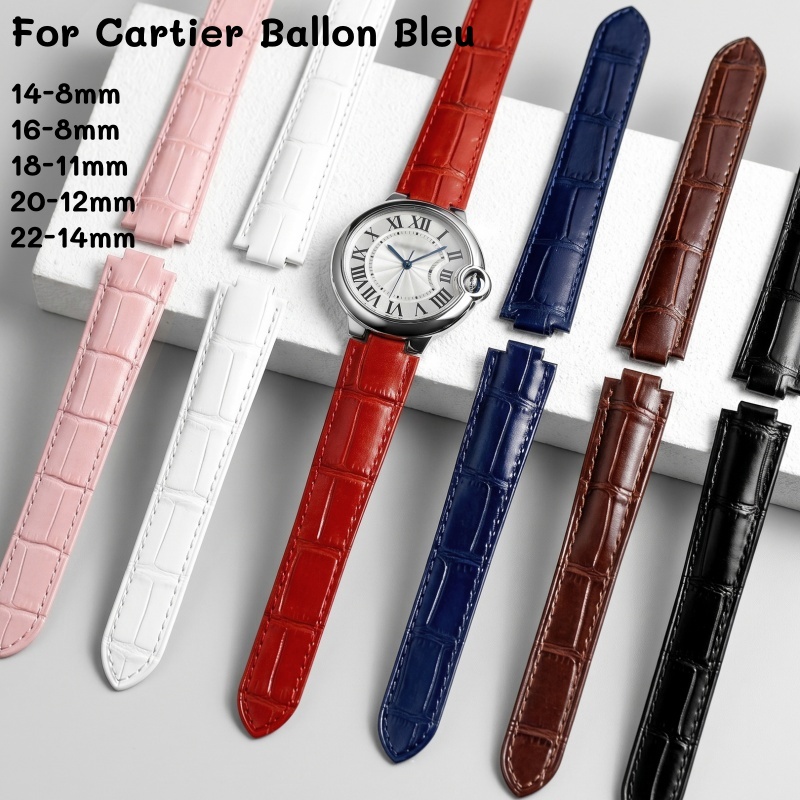 Leather Watch Strap Double Con - Cartier Watch Tank 评论和价格