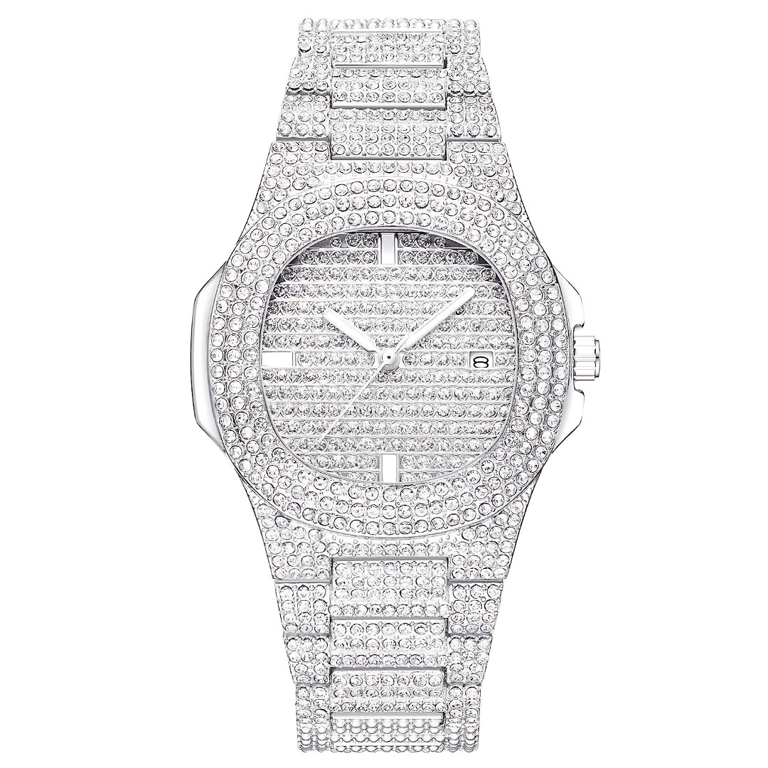 1pc Popular Hip Hop Full Artif - Jewelry Diamond Watches 评论和价格
