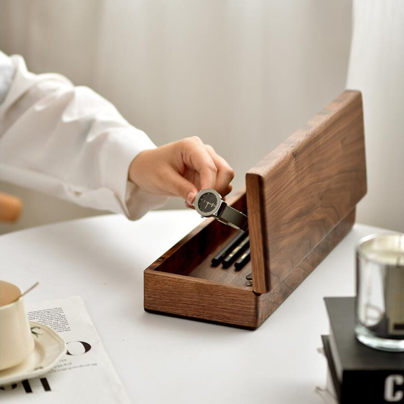 Black walnut high-end desktop  - Jewelry And Watches Box 评论和价格