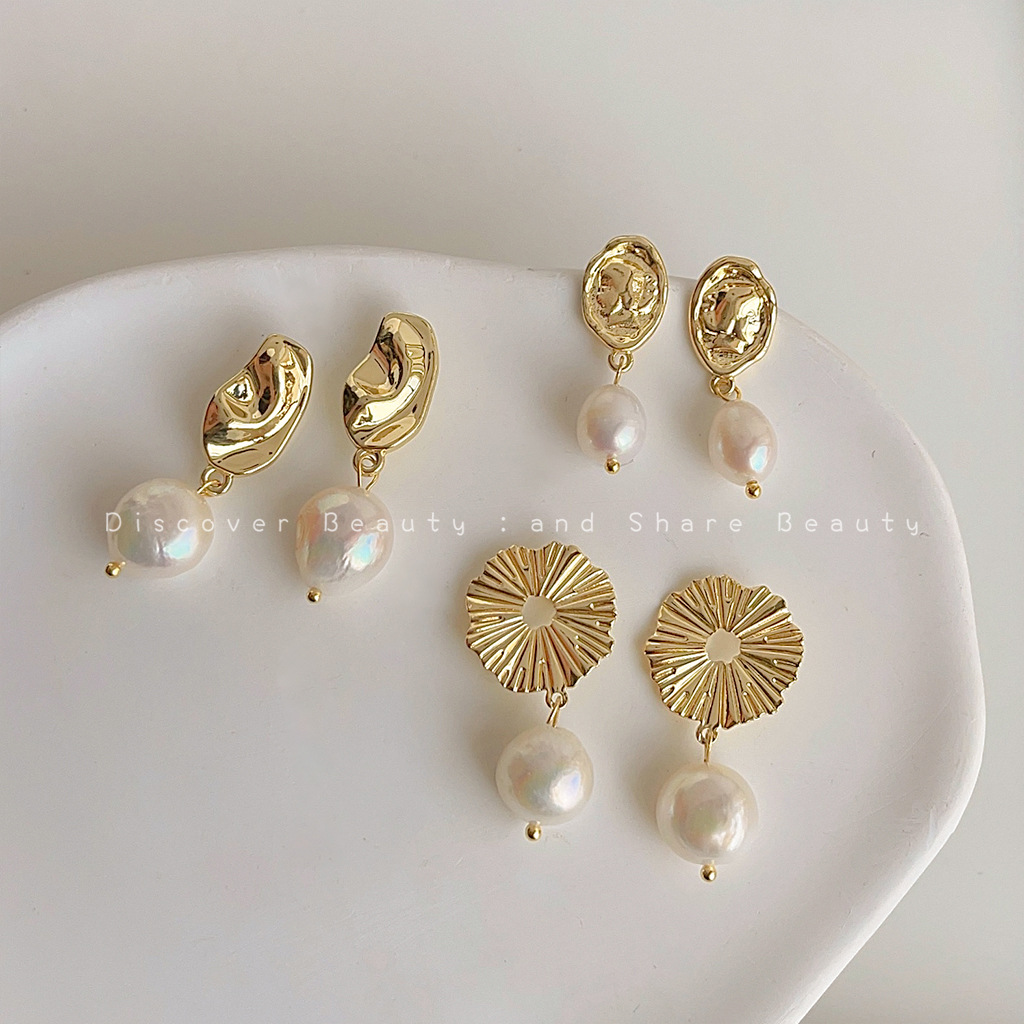 DIY accessories French retro b - Pearl Stud Earrings 评论和价格