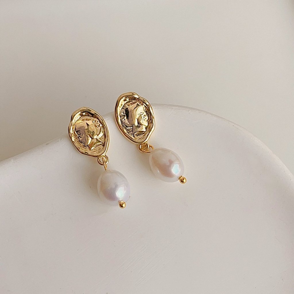 DIY accessories French retro b - Pearl Stud Earrings 评论和价格