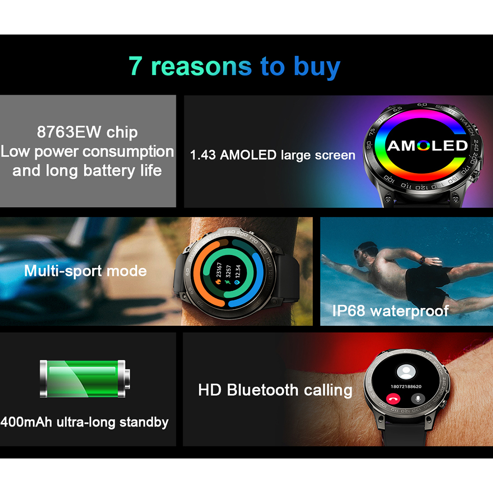 Men NFC AMOLED Smart Watch 400 - Italian Jewelry Watches 评论和价格
