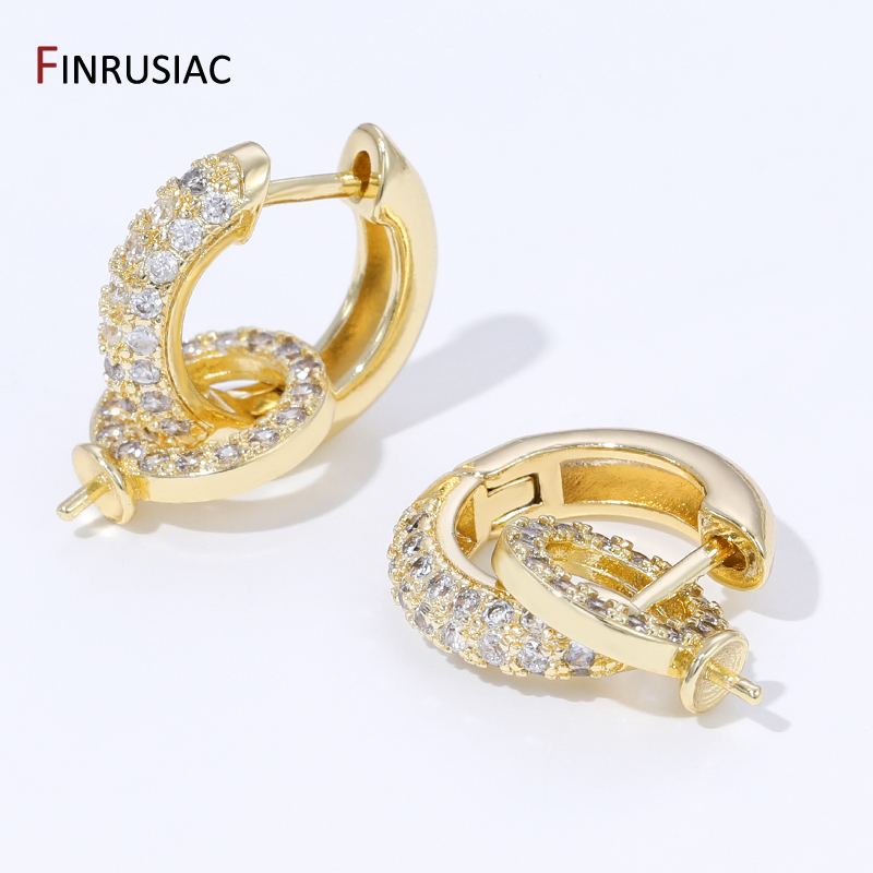 18K Gold Plated Brass Inlaid Z - Hoop Earrings 评论和价格