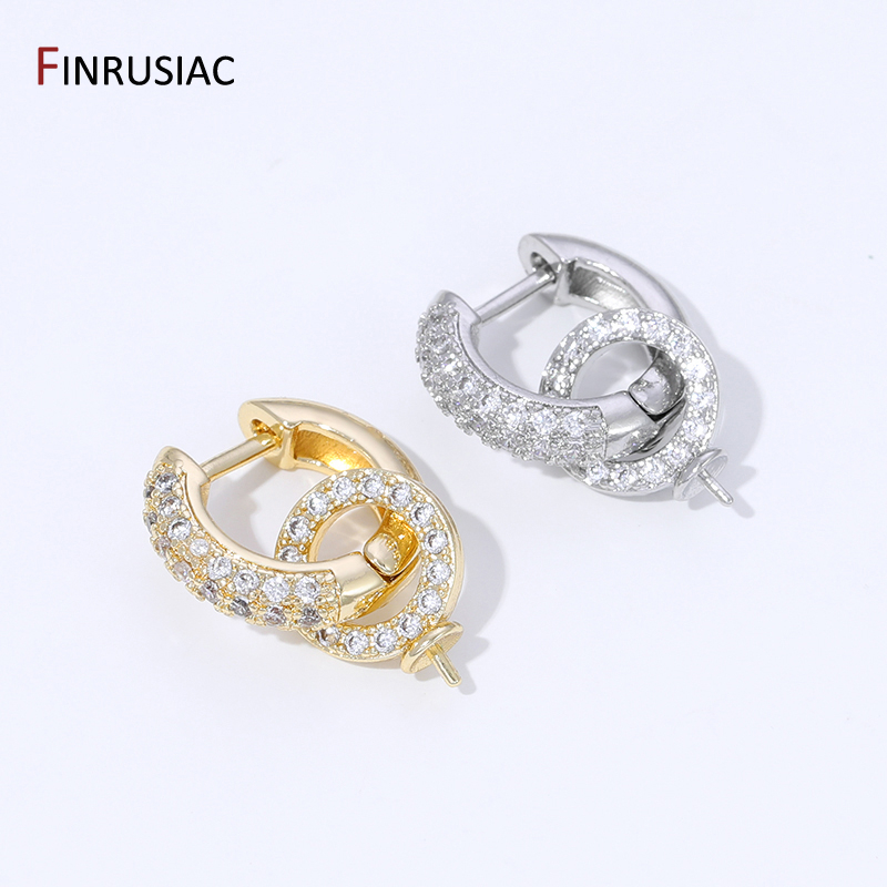 18K Gold Plated Brass Inlaid Z - Hoop Earrings 评论和价格