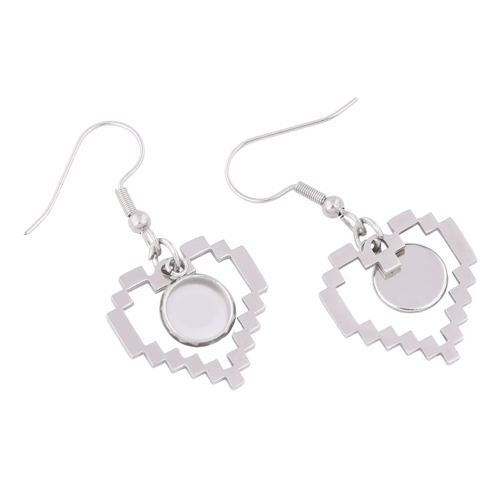 6pcs Stainless Steel Heart Hoo - Hoop Earrings 评论和价格