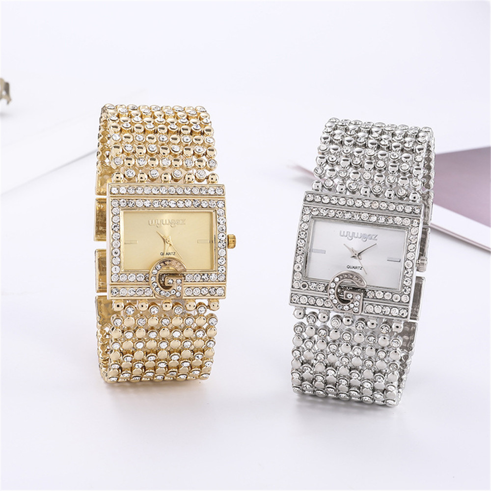 Simple Square Gold Watches Wom - Jewelry Diamond Watches 评论和价格