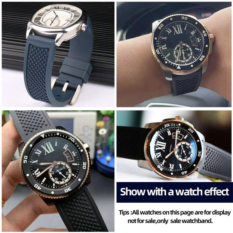 Fluororubber Watch Strap 23mm  - Cartier Watch Tank 评论和价格