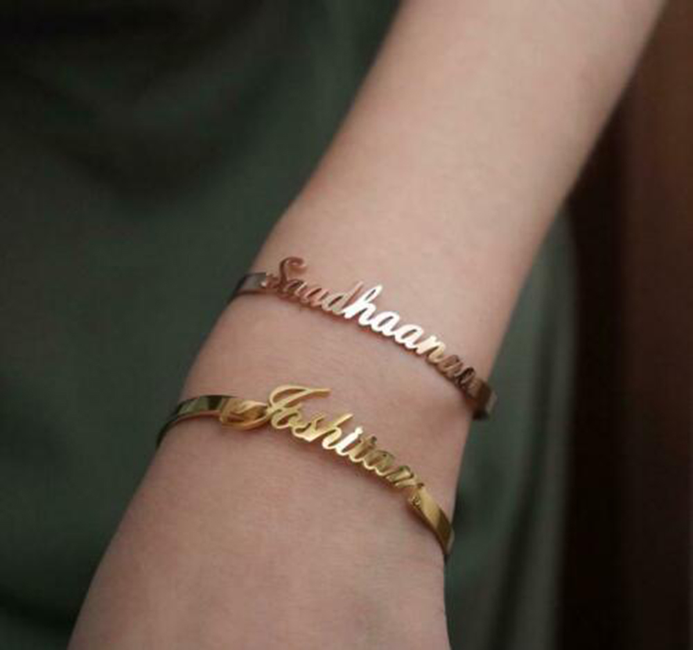Personalized Custom Name Cuff  - Cuff Bangle Bracelet 评论和价格