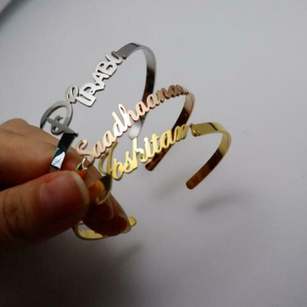 Personalized Custom Name Cuff  - Cuff Bangle Bracelet 评论和价格