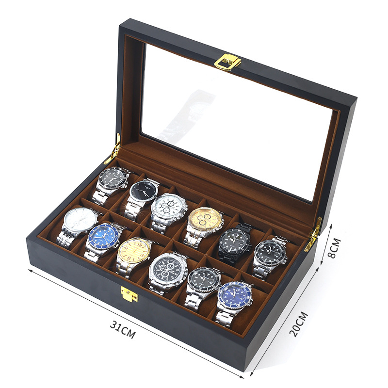 Handmade Luxuy 6/10/12 Grids W - Jewelry Box That Holds Watches 评论和价格