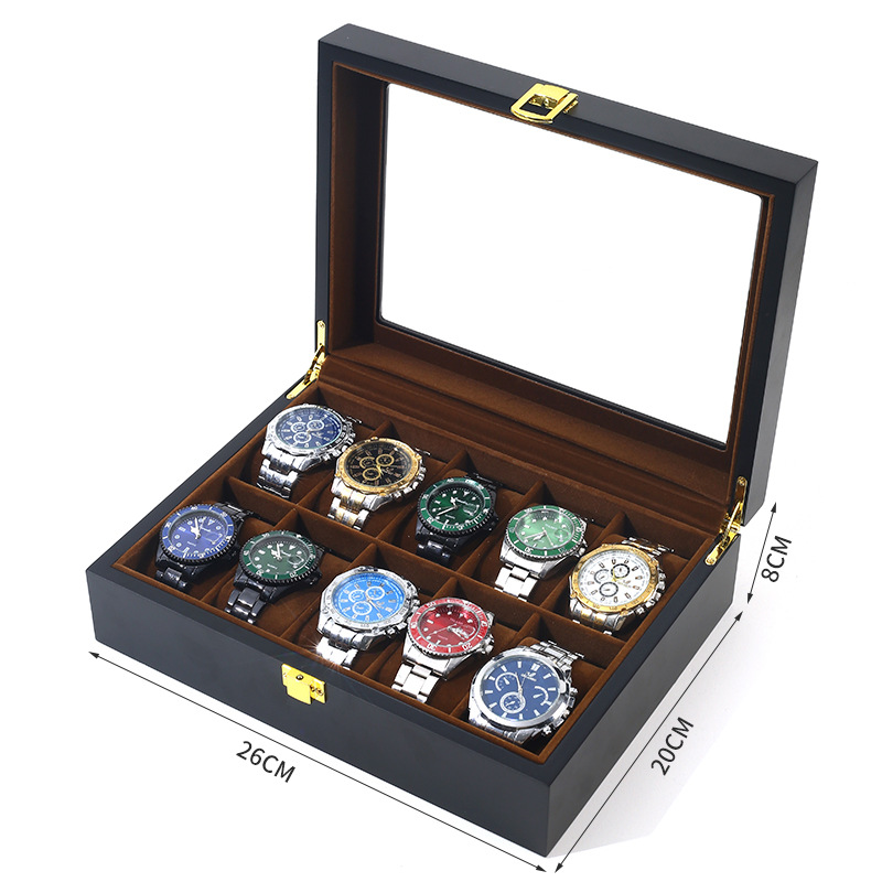Handmade Luxuy 6/10/12 Grids W - Jewelry Box That Holds Watches 评论和价格