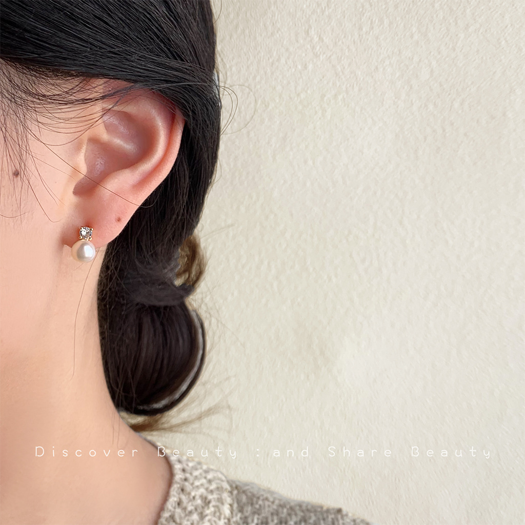 DIY accessories Small daily na - Pearl Stud Earrings 评论和价格