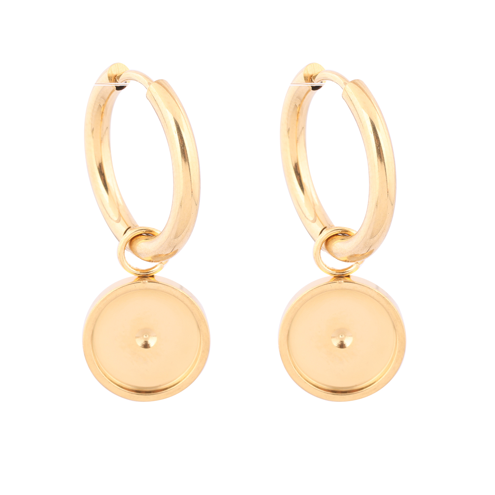 6pcs Stainless Steel Gold Plat - Hoop Earrings 评论和价格